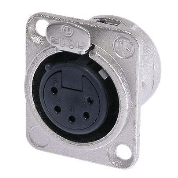 Neutrik NC5FD-L-1 XLR hembra panel cuadrado 5 pines1