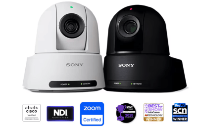 Sony SRG-A40 4K PTZ Camera con AI y 30x/40x Clear Image Zoom (negra)