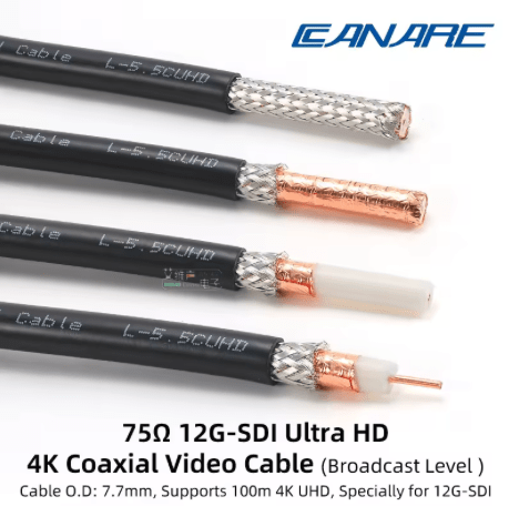 CANARE cable coaxial L-5.5CUHD 12G-SDI / 4K UHD negro (300m) 2
