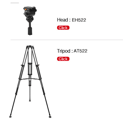 E-Image EK522 Kit trípode de vídeo cabezal fluido REH522+AT5223