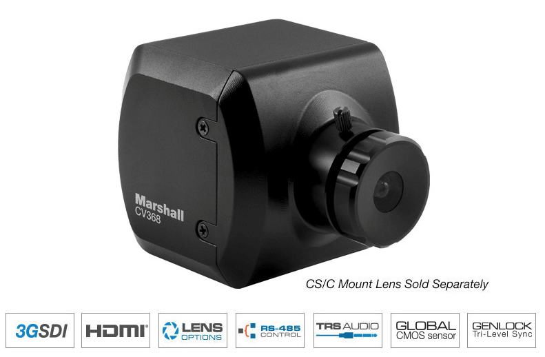 Marshall Electronics CV368 Cámara compacta 1080p 3G-SDI/HDMI con obturador y Genlock3