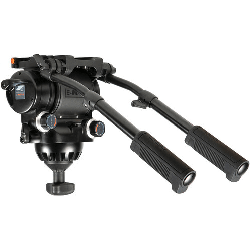 E-Image KIT Trípode de Fibra de Carbono de 3 Etapas con Cabezal Fluido y Bola Niveladora de 100mm (Carga Útil 22 Kg.)1