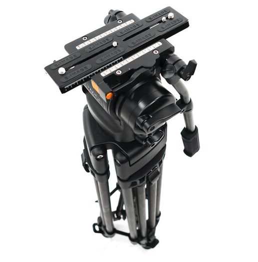 E-Image KIT Trípode de Fibra de Carbono de 3 Etapas con Cabezal Fluido y Bola Niveladora de 100mm (Carga Útil 22 Kg.)7