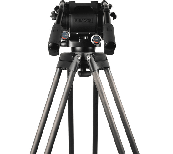 E-Image KIT 3-Stage Carbon Fiber Tripod System with Fluid Head and 100mm Leveling Ball5