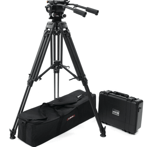 E-Image KIT 3-Stage Carbon Fiber Tripod System with Fluid Head and 100mm Leveling Ball 6