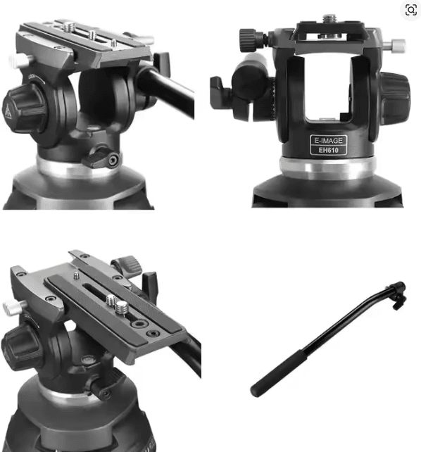 E-IMAGE EK610 Trípode de vídeo profesional con cabezal fluido Cap. 3 kilos3