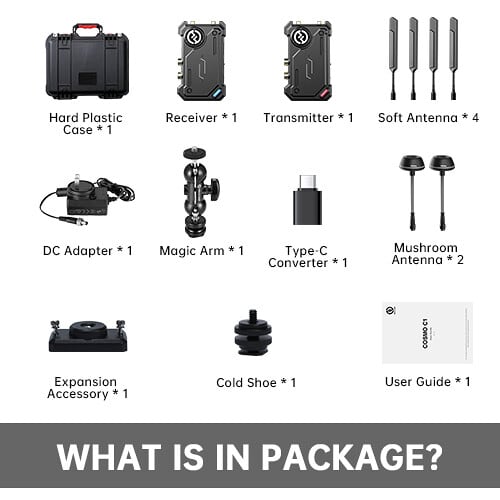 Hollyland Cosmo C1 SDI/HDMI Kit de transmisión de vídeo inalámbrico1