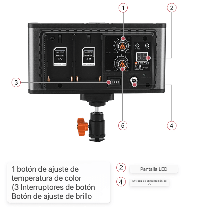 E-image EI-160 Iluminación Led Fría/cálida 3200K-5500K3