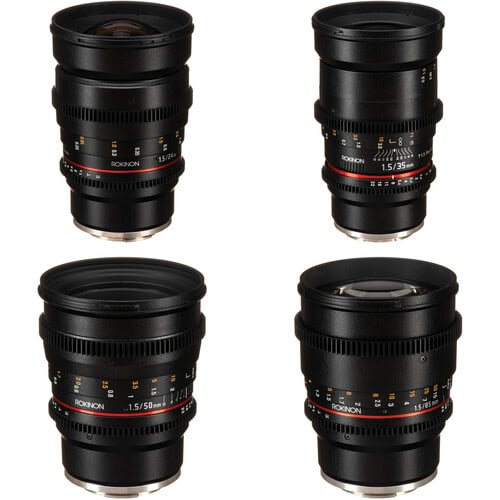 Rokinon 24, 35, 50, 85mm T1.5 Cine DS Lens Bundle for Sony E-Mount 4