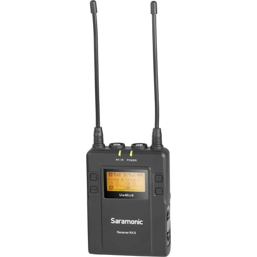 Saramonic UwMic9 RX9 Receptor inalámbrico portátil de doble canal UHF8