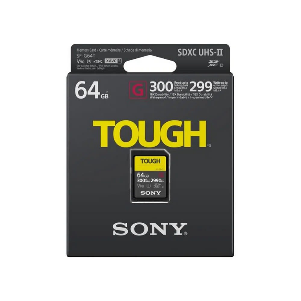Sony Serie SF-G 64GB con especificación TOUGH1