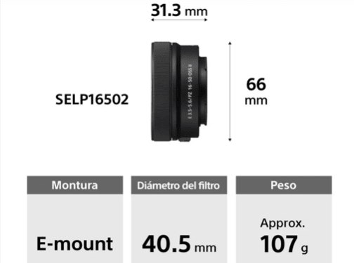 Sony Cámara Digital Mirrorless APS-C ILCE-6100K: A6100 + Lente SELP165025