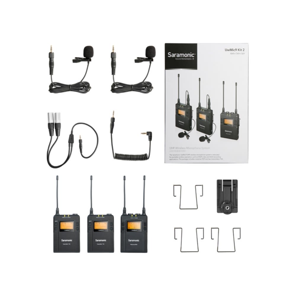 Kit Sistema Micrófono Lavalier inalámbrico Doble para Cámara1