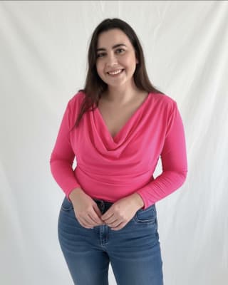 Body drapeado fucsia