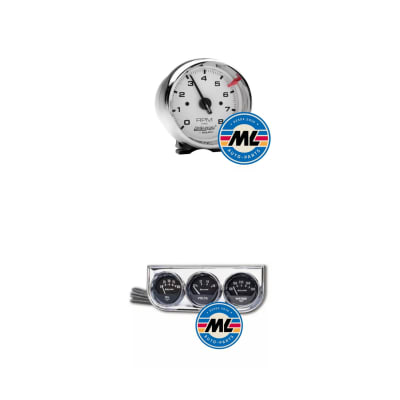Pack Tacómetro Cromado 3 3/4 + Trio Marcadores Cromado