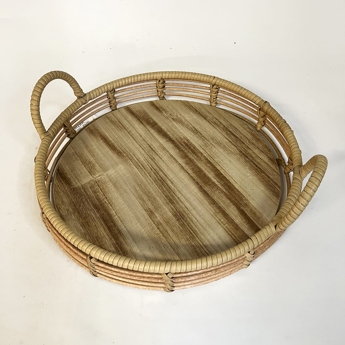 Bandeja mimbre redonda grande