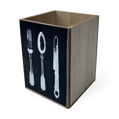 Porta Cubiertos Negro 4 divisiones 1