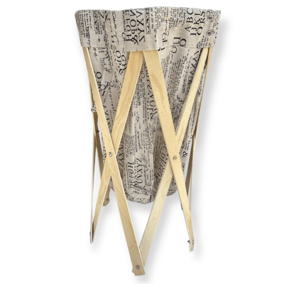 Canasto Ropa pies madera Letras