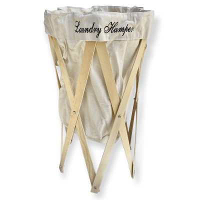 Canasto Ropa pies madera Crudo
