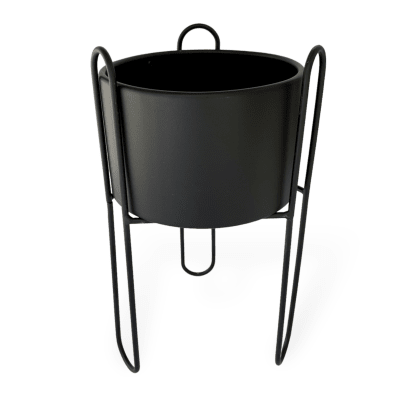 Macetero Tubo Atril Negro Grande2