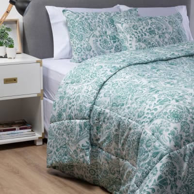 Plumón King floreado turquesa1