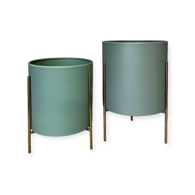 Macetero atril turquesa bajo ch1