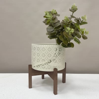 Macetero calado margarita blanco ch1