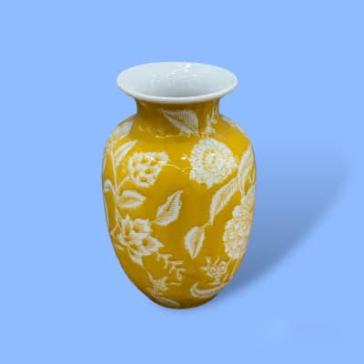 Jarrón cerámica amarillo Loto1