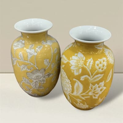 Jarrón cerámica amarillo Urraca1