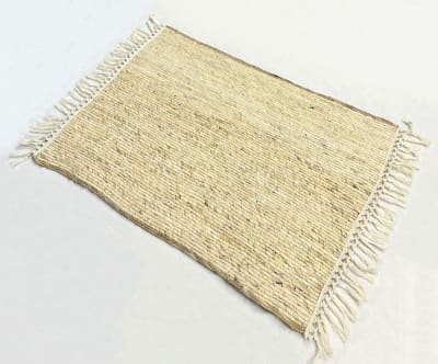 Alfombra yute rectangular flecos 2