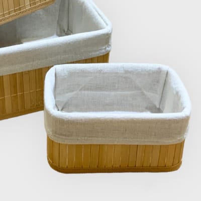 Canasto organizador bambú pequeño