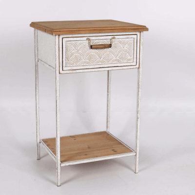 Velador farm blanco con cajonera1