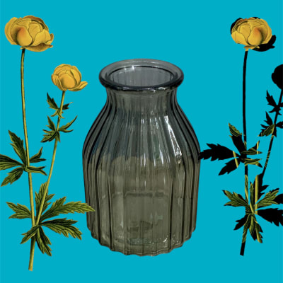 Florero vidrio negro2