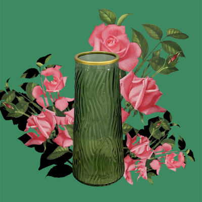 Florero tubo textura verde2