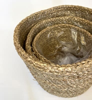 Macetero fibra trenzado pequeño