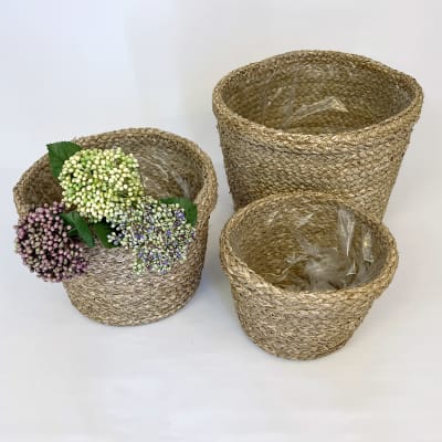 Macetero fibra trenzado grande