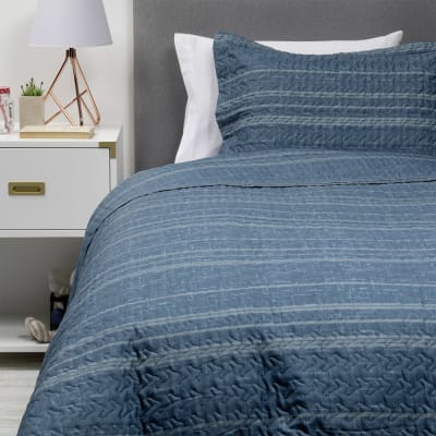 Cubrecama Estampado Azul 1.5 P