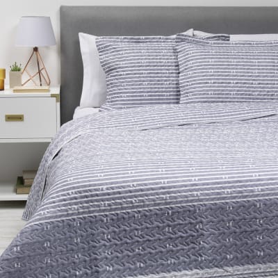 Cubrecama Estampado Gris 2.5 P