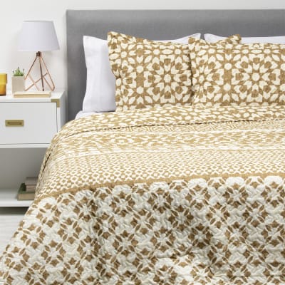 Cubrecama Estampado Beige 2.5 P