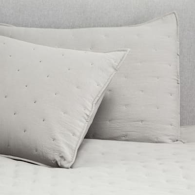 Cubrecama Bordado Prewash Gris 2 Plazas