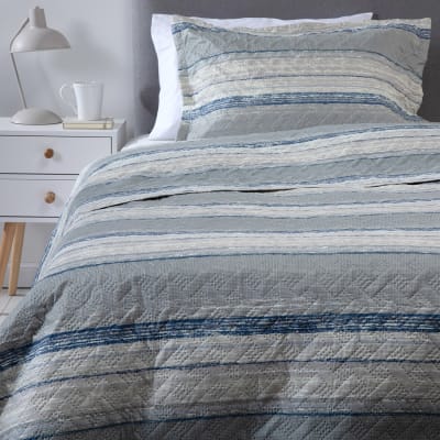Cubrecama estampado ultrasonic 1P Gris
