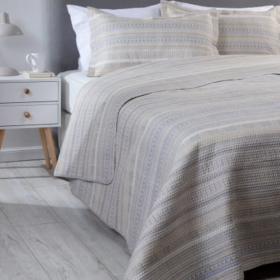 Cubrecama estampado ultrasonic 2P Beige1