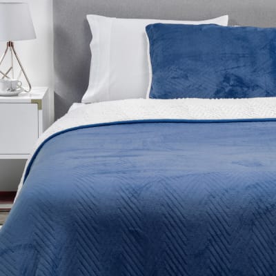 Cubrecama Flannel Sherpa Azul Single2
