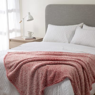 Manta Sherpa estampada roja1