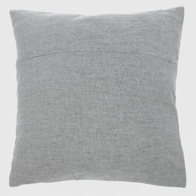 Cojín bordado tipo lino gris