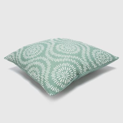 Cojín estampado turquesa