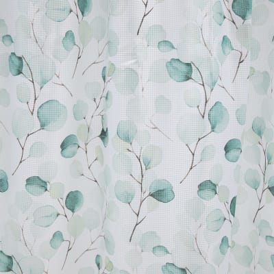 Cortina de baño waffle hojas verdes