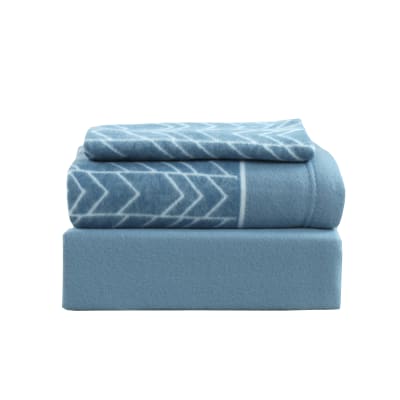 Sábana Polar Estampada Azul 1 Plaza