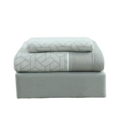 Sábana Polar Estampada Gris 1 Plaza