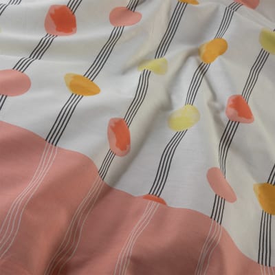 Sábana Zarina estampada 1P círculos rosada